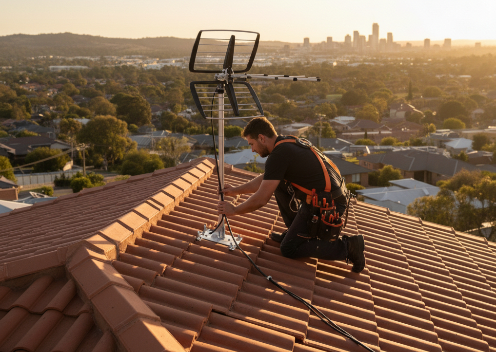 how to install tv antenna on tile roof in adelaide