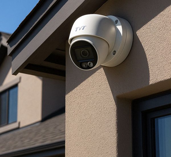 TVT security camera installed on residential home